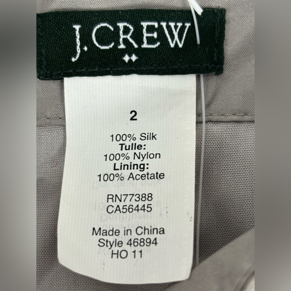 J Crew Factory Pleated Silk Metallic Gray Mini Skirt Sz 2 Holiday Wedding NWT - Picture 6 of 9